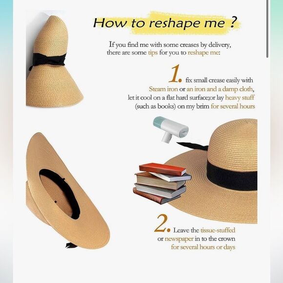 New Tan Packable Sun Hat - Picture 5 of 6